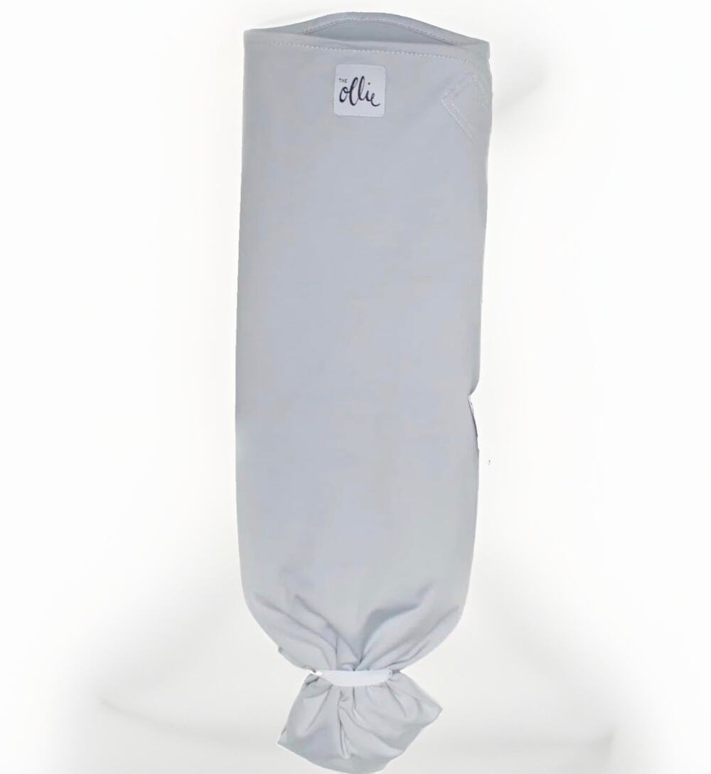 The Ollie Swaddle Stone Gray Adjustable Lightweight Soft Stretch One Size